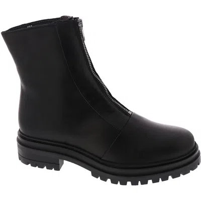 Miz Mooz Lyle Womens Zipper Leather Ankle Boots In Black