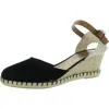 Miz Mooz Malena Womens Suede Slingback Wedge Sandals In Black