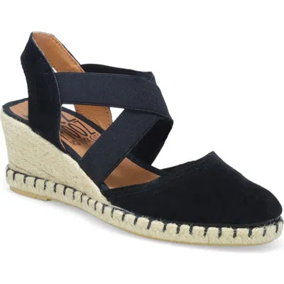 Miz Mooz Mona Wedge Heel Sandal In Black