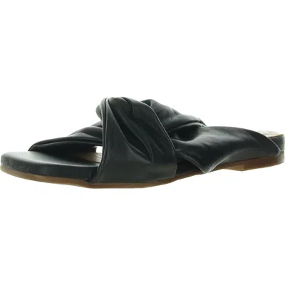 Miz Mooz Paparazzi Womens Cushioned Footbed Leather Slide Sandals In Black