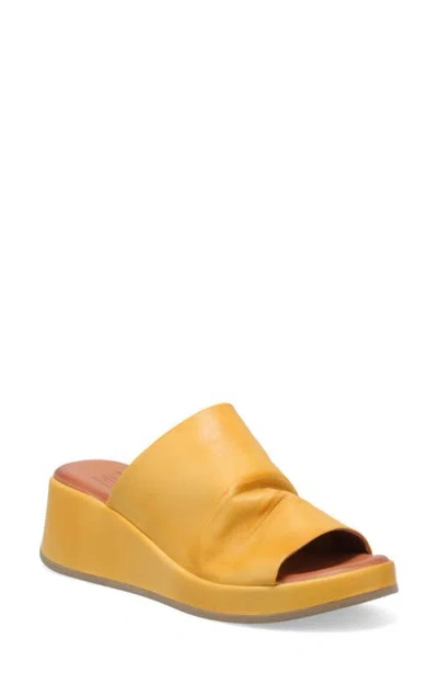 Miz Mooz Patsey Platform Wedge Slide Sandal In Yellow
