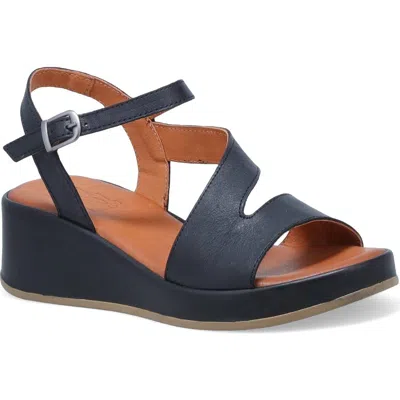 Miz Mooz Preston Ankle Strap Wedge Sandal In Black
