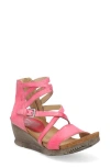 Miz Mooz Shay Strappy Wedge Sandal In Pink