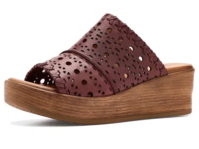 Miz Mooz Wesley Wedge Sandals In Burgundy