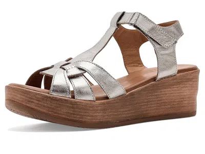 Miz Mooz Wilder Wedge Sandals Women's Wedge Shoes Pewter: Eu 37 (us Women's 6.5-7) B - Medium In White