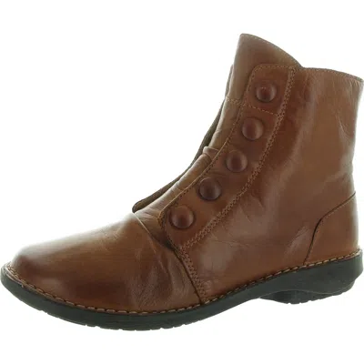 Miz Mooz Womens Distressed Leather Ankle Boots In Brown