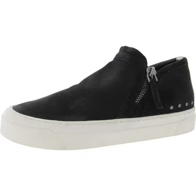 Miz Mooz Womens Double Zipper Leather Casual And Fashion Sneakers In Black
