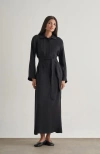 Mizalle Belted Shirt Dress In Black