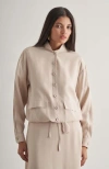 Mizalle Drawstring Jacket In Neutral