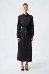 Mizalle Ellips Patterned Shirt Dress In Black