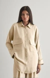 Mizalle Linen Tunic In Neutral