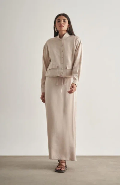 Mizalle Maxi Skirt In Neutral