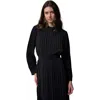 Mizalle Pleated  Chiffon Maxi Dress In Black