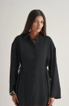Mizalle Side-tie Tunic In Black