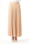 Mizalle Waisted Pleated Midi Skirt In Neutral