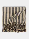 Mizar & Alcor Striped Handwoven Linen And Cotton Towels (set Of 2)  Abask Gift Set