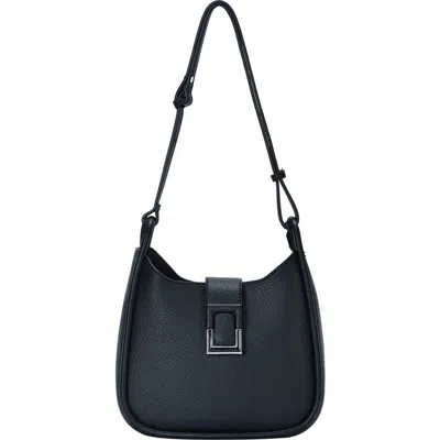 Miztique D-ring Buckle Hobo Shoulder Bag In Black