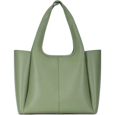 Miztique Faux Leather Tote In Moss