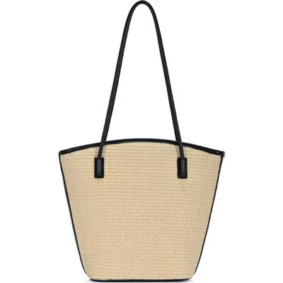 Miztique Raffia Tote Bag In Black