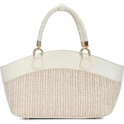 Miztique Top Handle Colorblock Raffia Tote In Pink
