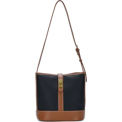 Miztique Two Tone Faux Leather Bucket Bag In Black