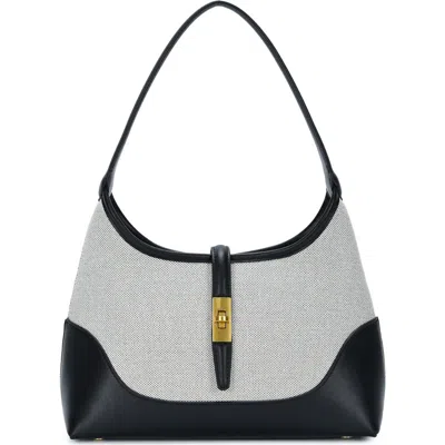 Miztique Two-tone Canvas Shoulder Bag In Black