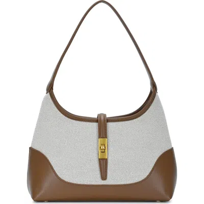 Miztique Two-tone Canvas Shoulder Bag In Brown