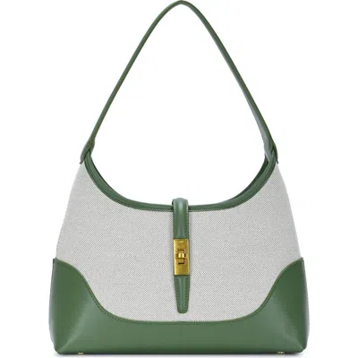 Miztique Two-tone Canvas Shoulder Bag In Green