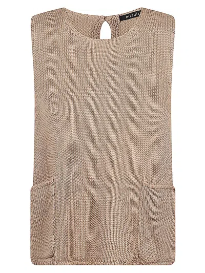 Mizuiro Cotton Vest In Brown
