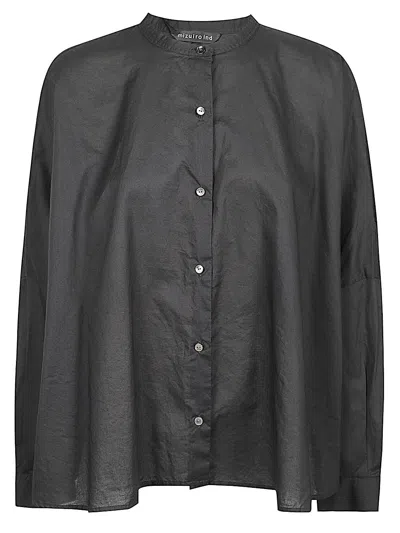 Mizuiro Embroidered Cotton Shirt In Black