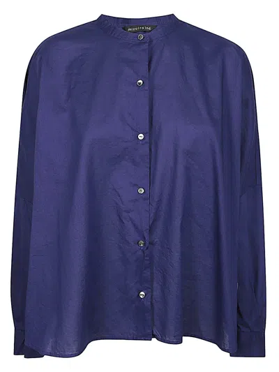 Mizuiro Embroidered Cotton Shirt In Blue