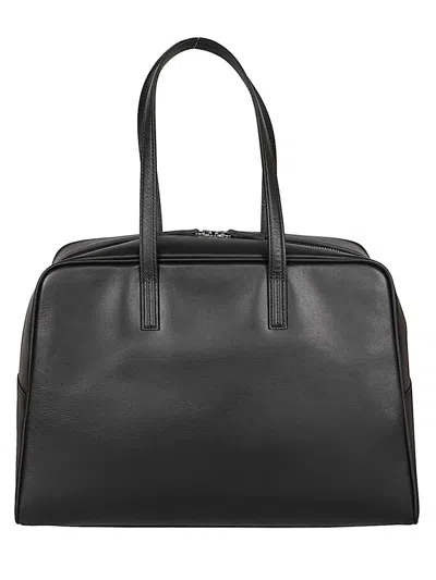 Mizuiro Large Leather Boston Bag In Black