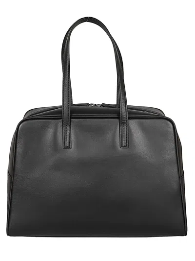 Mizuiro Large Leather Boston Bag In Black