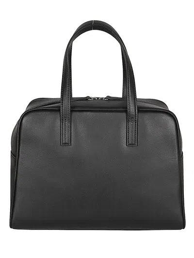 Mizuiro Medium Leather Boston Bag In Black