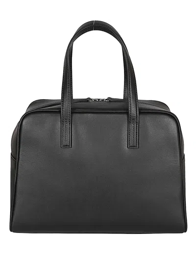 Mizuiro Medium Leather Boston Bag In Black