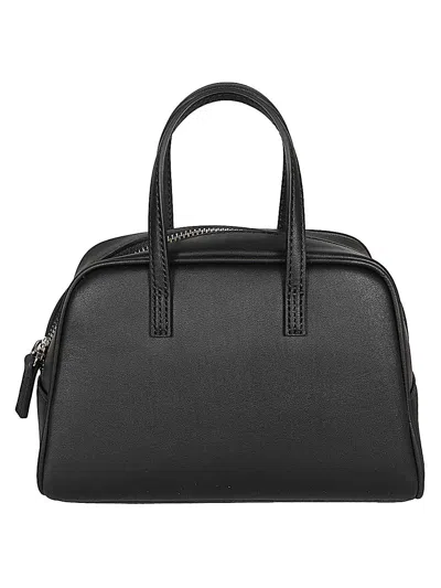 Mizuiro Small Leather Boston Bag In Black