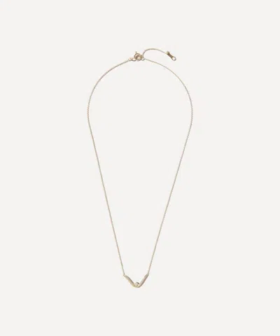 Mizuki 14ct Gold Diamond Curve Pendant Necklace