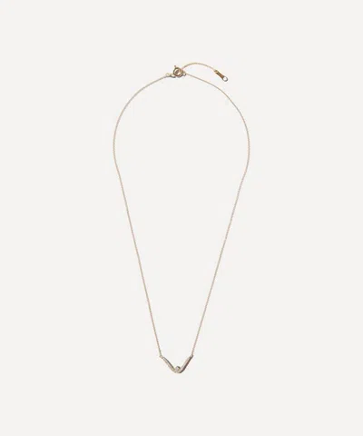 Mizuki 14ct Gold Diamond Curve Pendant Necklace