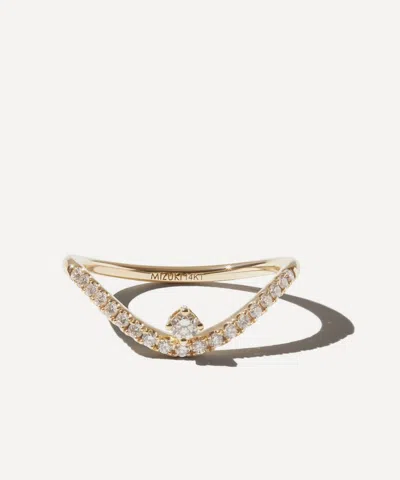Mizuki 14ct Gold Diamond Curve Ring