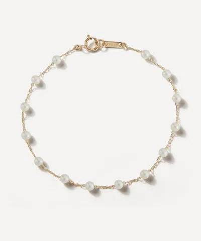 Mizuki 14ct Gold Floating Pearl Station Bracelet