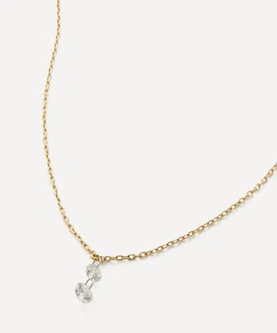 Mizuki 14ct Gold Pierced Kissing Diamond Necklace