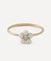 Mizuki 14ct Gold Sea Of Beauty Flower Pearl Diamond Ring In Gold