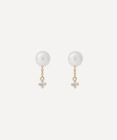 Mizuki 14ct Gold Sea Of Beauty Pearl Diamond Drop Earrings