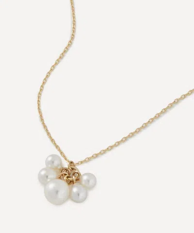 Mizuki 14ct Gold White Akoya Pearl Bunch Necklace