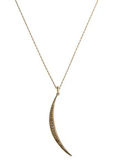 Pre-owned Mizuki 14k Diamond Crescent Pendant Necklace, 18" In Multi