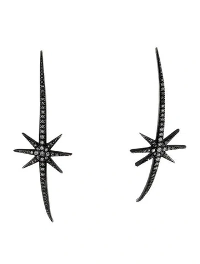 Pre-owned Mizuki 14k Diamond Icicle Star Hoop Earrings In Multi