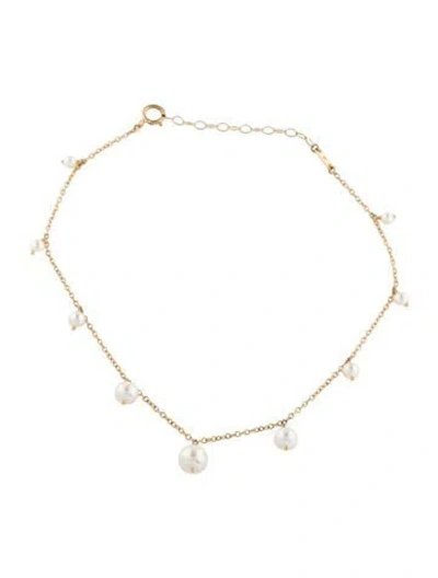 Pre-owned Mizuki 14k Pearl Dangle Anklet In Multicolor