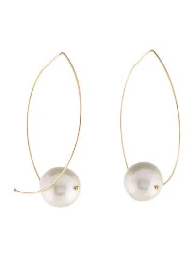 Pre-owned Mizuki 14k Pearl Hoop Earrings In Multi