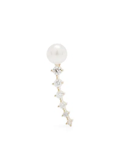 Mizuki 14k Yellow Gold Pearl Drop Earrings