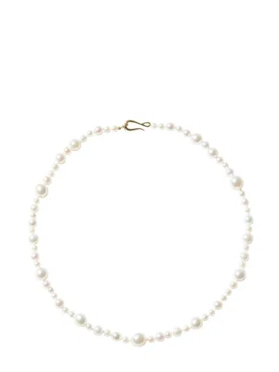 Mizuki 14kt Yellow Gold Bubble Pearl Necklace In White